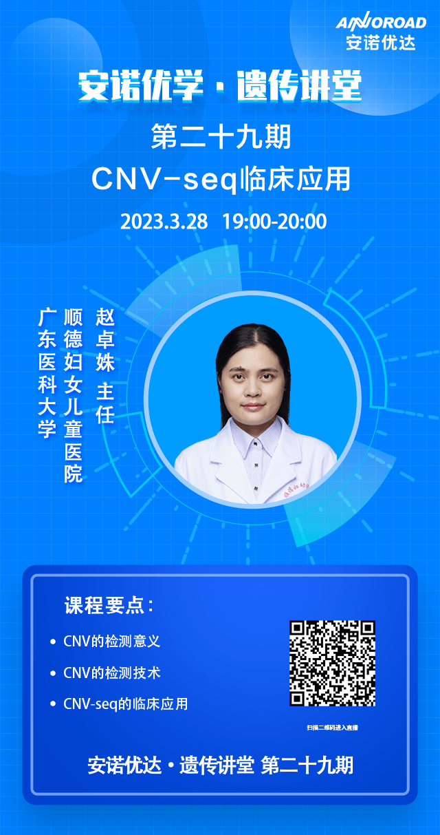 【安诺优学·遗传讲堂】第二十九期 CNV-seq临床应用_罗紫薇_文案_广东
