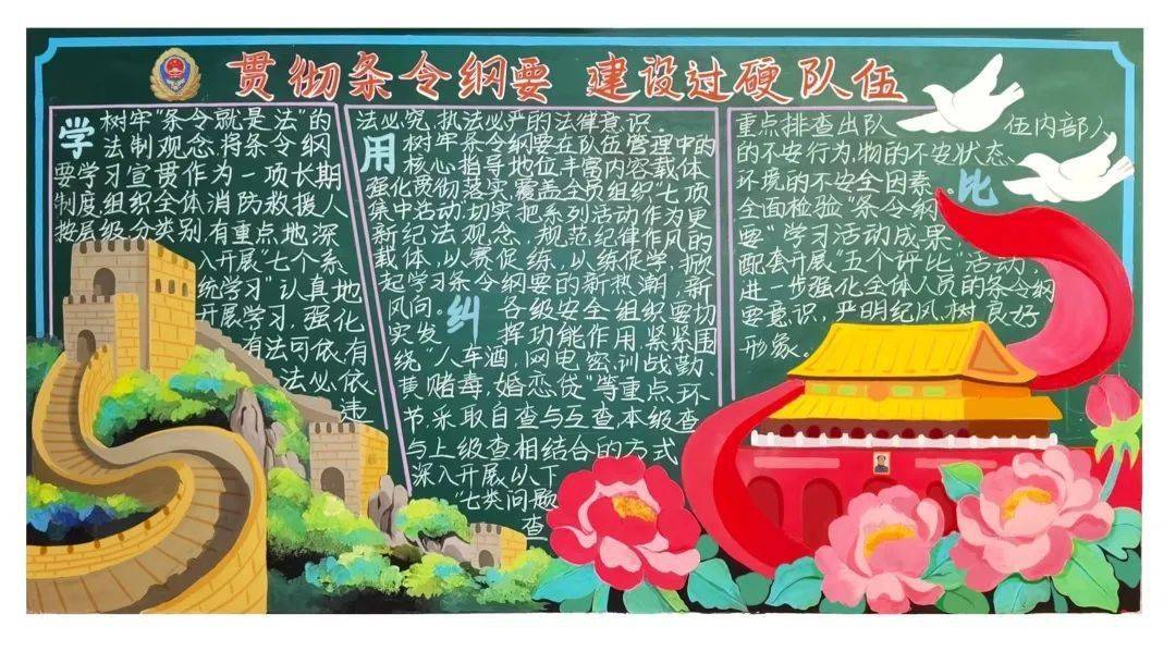 桂林消防开展条令纲要学习月主题黑板报评比活动