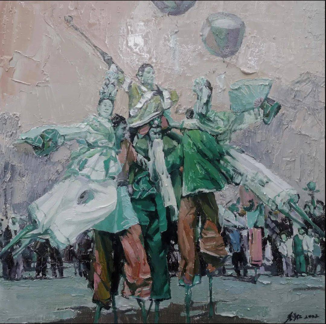 马德龙绿色出行40x50cm2018年丛丹红柿子50x60cm2022年张逢安大合40x