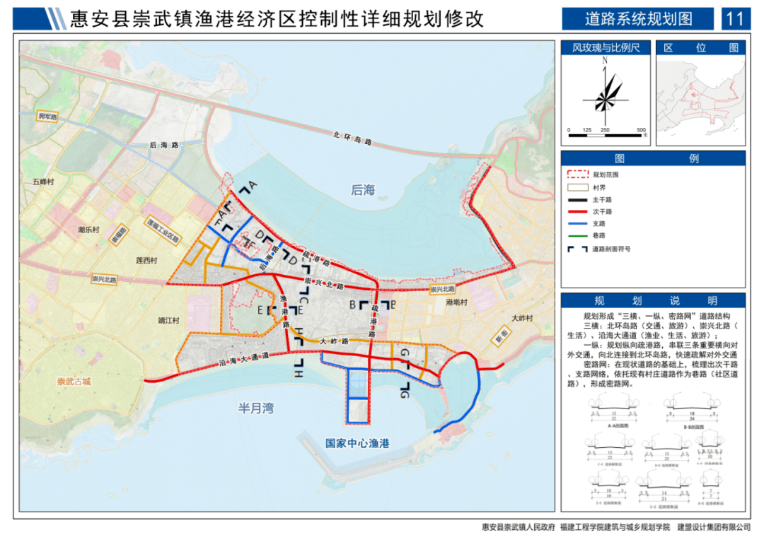 崇武镇渔港经济区 控制性详细规划修改公示_道路_惠安