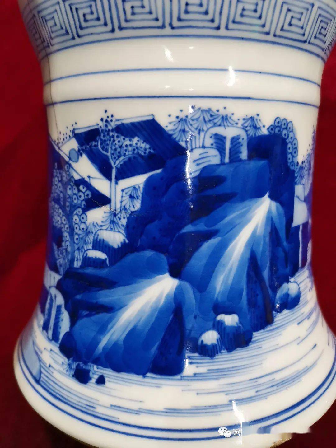 中国古玩　康熙年製 人物　風景　青花　染付　花入　中国美術 清代 明代 清朝期 中国古玩 康熙年製 人物 風景 青花 染付 花入 中国美術 清代