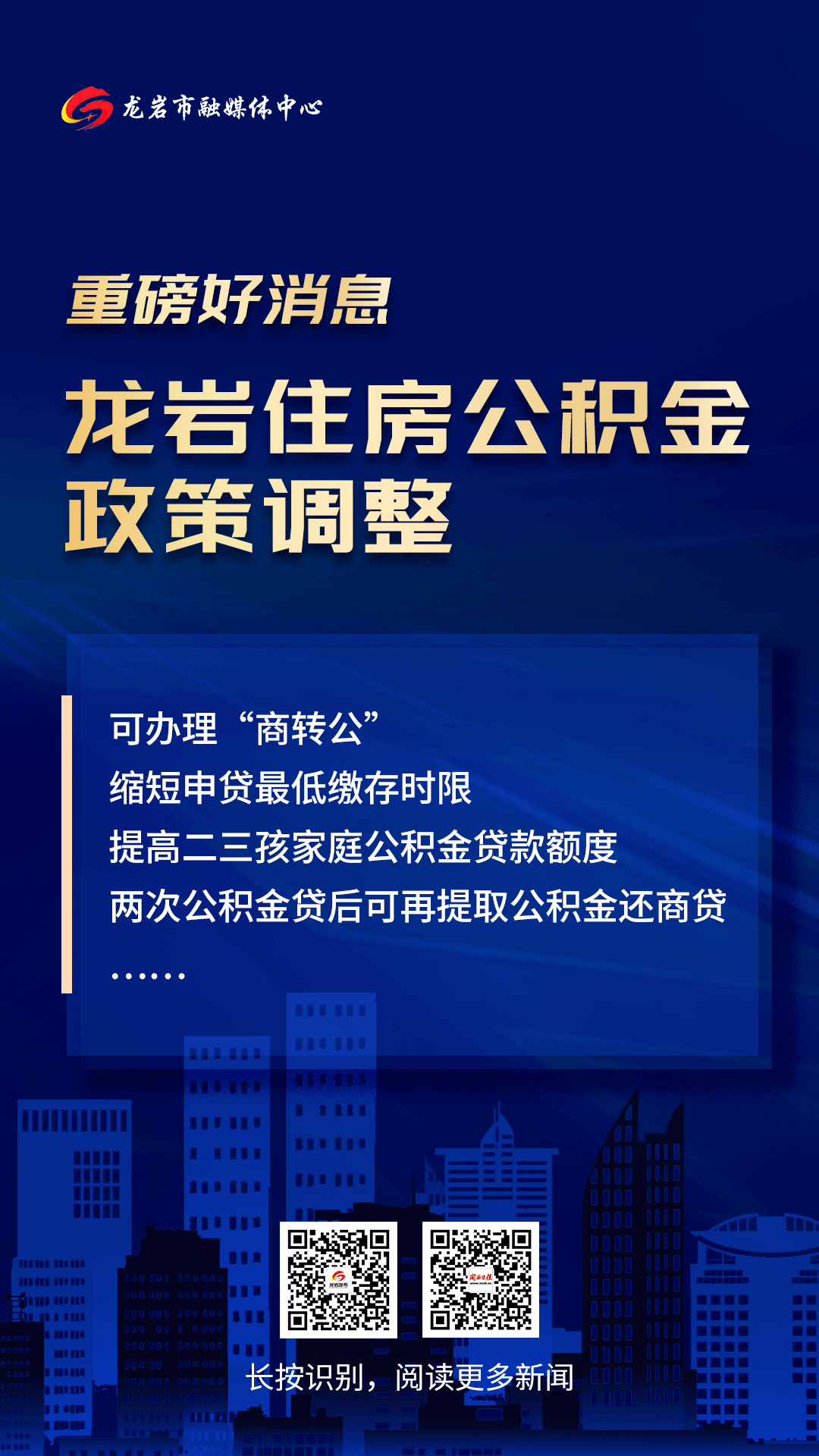 重磅！龙岩公积金政策调整！本次支持“商转公”！_住房_贷款_购房