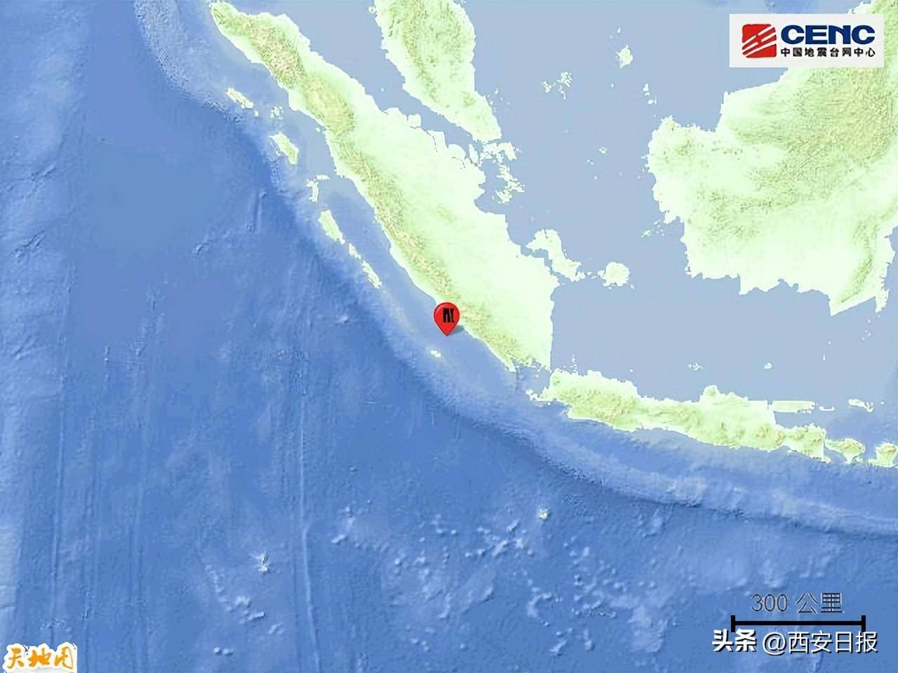 印尼苏门答腊岛南部海域发生5.7级地震