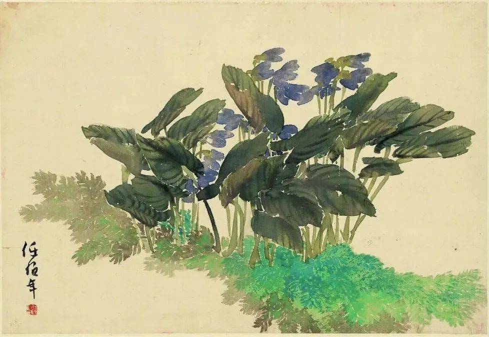 任伯年“撞”出来的花鸟，把色用绝了！_小品_花卉_色彩