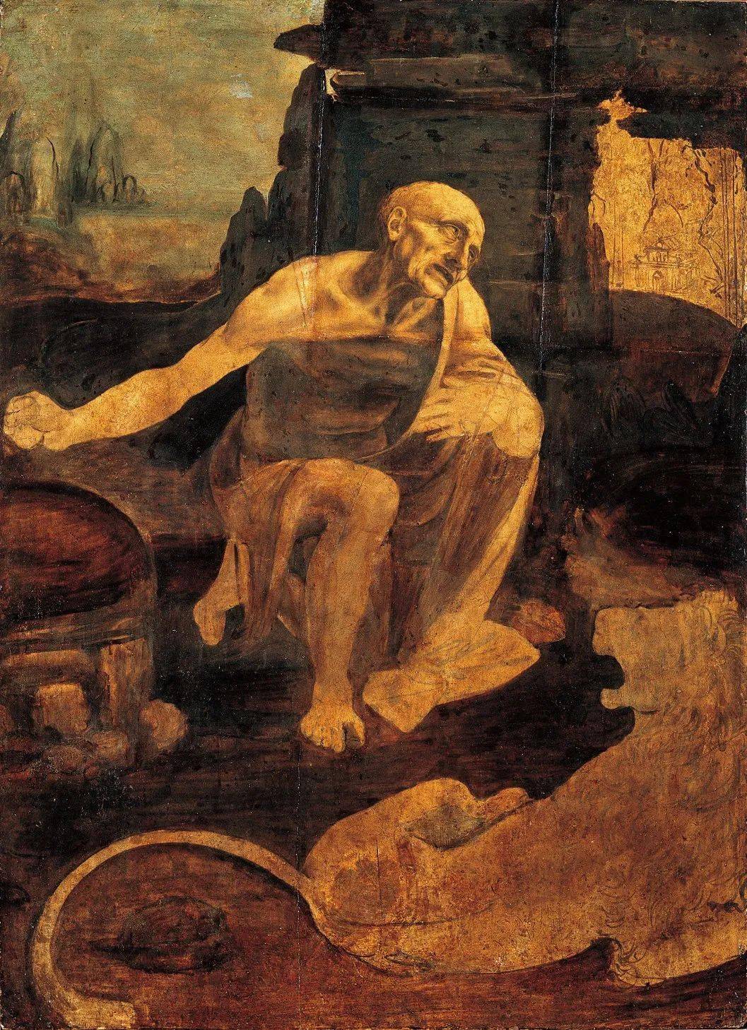 《圣哲罗姆》,莱昂纳多·达·芬奇,1480—1481,梵蒂冈城,梵蒂冈博物馆