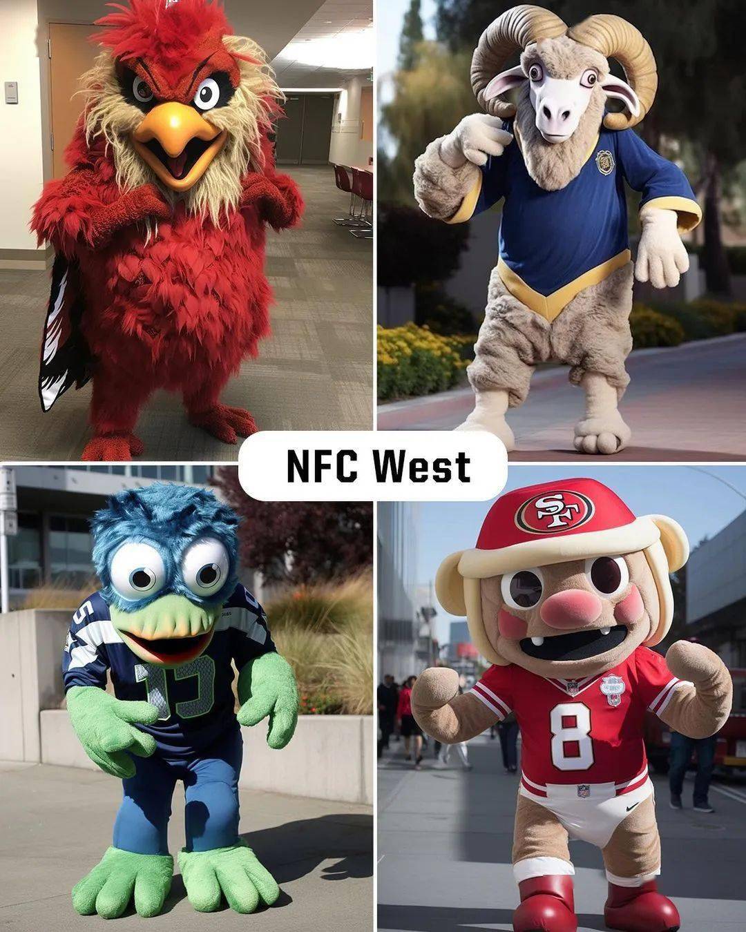 人工智能设计nfl球队吉祥物,哪支球队的最可爱?_东区_牛仔_西区