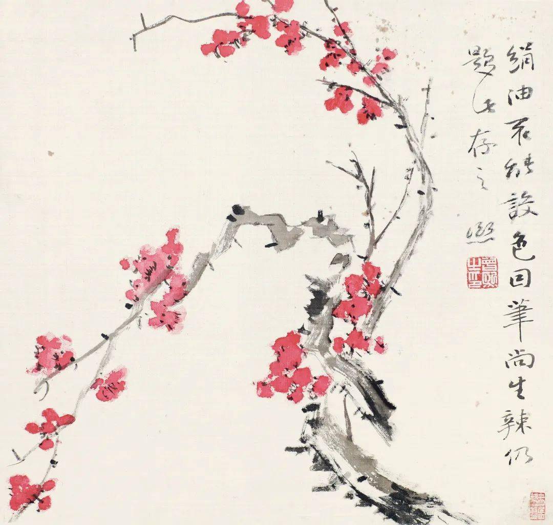 梅花图册·之七 32cm×34cm 绢本水墨梅花图册·之八 32cm×34cm 绢本