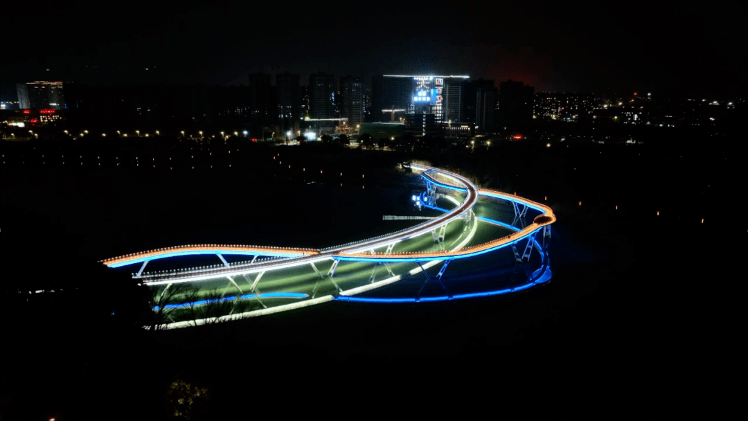 天台始丰湖湿地公园的建筑与桥!_城市_两岸_景观