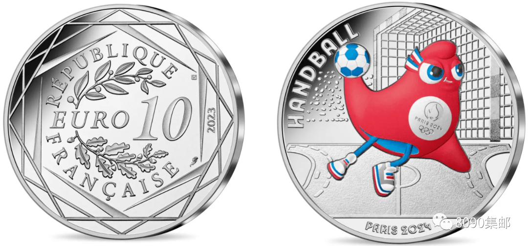 法国发行2024巴黎奥运会吉祥物系列纪念币_运动_弗里吉_手球