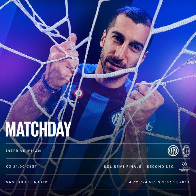 国米晒欧冠德比战赛前海报:姆希塔良担纲主角_米兰_主场_决赛