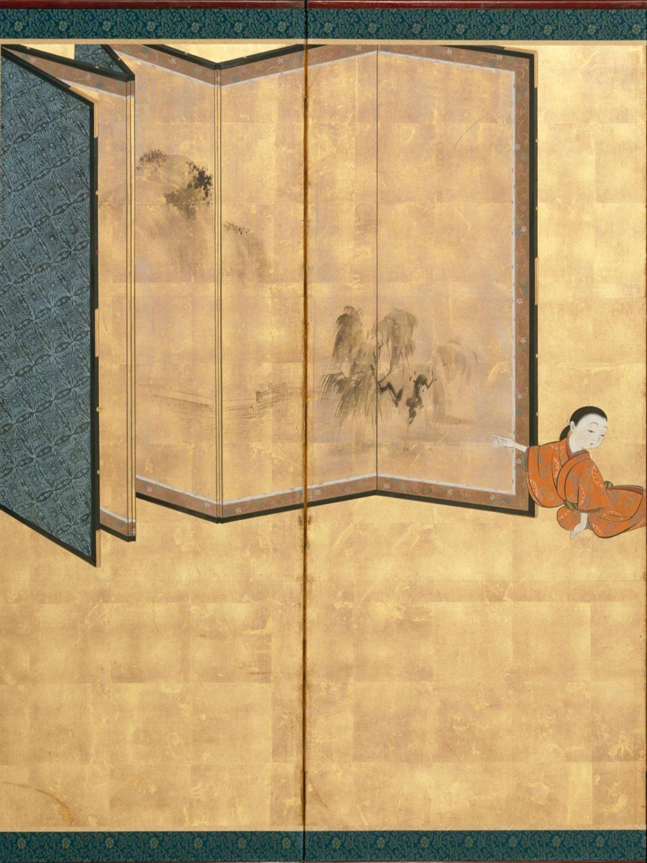 存藏处|美国大都会艺术博物馆艺术家|柴田是真画上展示了中国古代文人