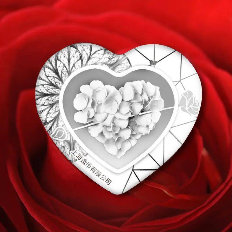 外接正方形边长18mm材质:ag999 3克金▲520心形金章将爱心复刻到贵
