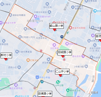 德小学吉安市文星学校(小学)吉州区义务教育小学学区示意图(2023年)一
