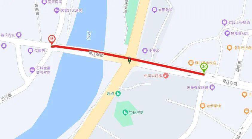 东环路翡翠城路口—赣江源大桥西端(老交警大队红绿灯路口)2