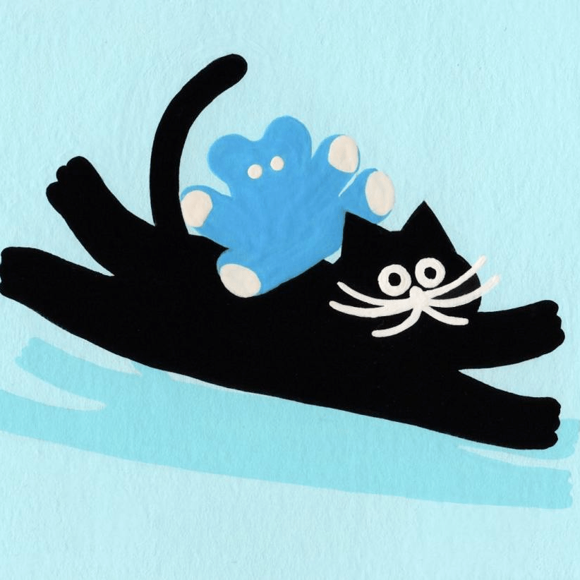 拟态形式出现,蓝色调居多,用简单而生动的手法表现了各个小动物的萌态