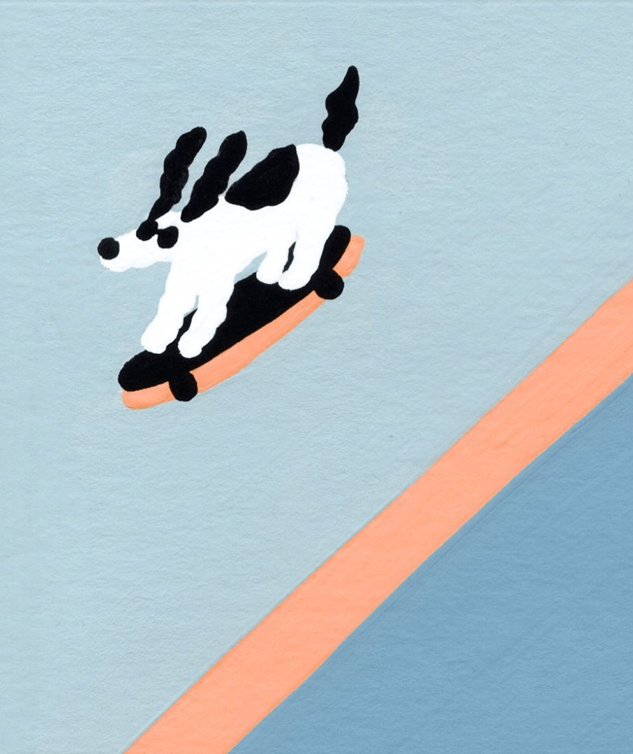 拟态形式出现,蓝色调居多,用简单而生动的手法表现了各个小动物的萌态