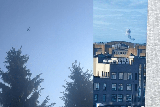 “莫斯科”莫斯科遭无人机突袭细节曝光：两栋楼外墙玻璃受损数架无人机被防空系统击落