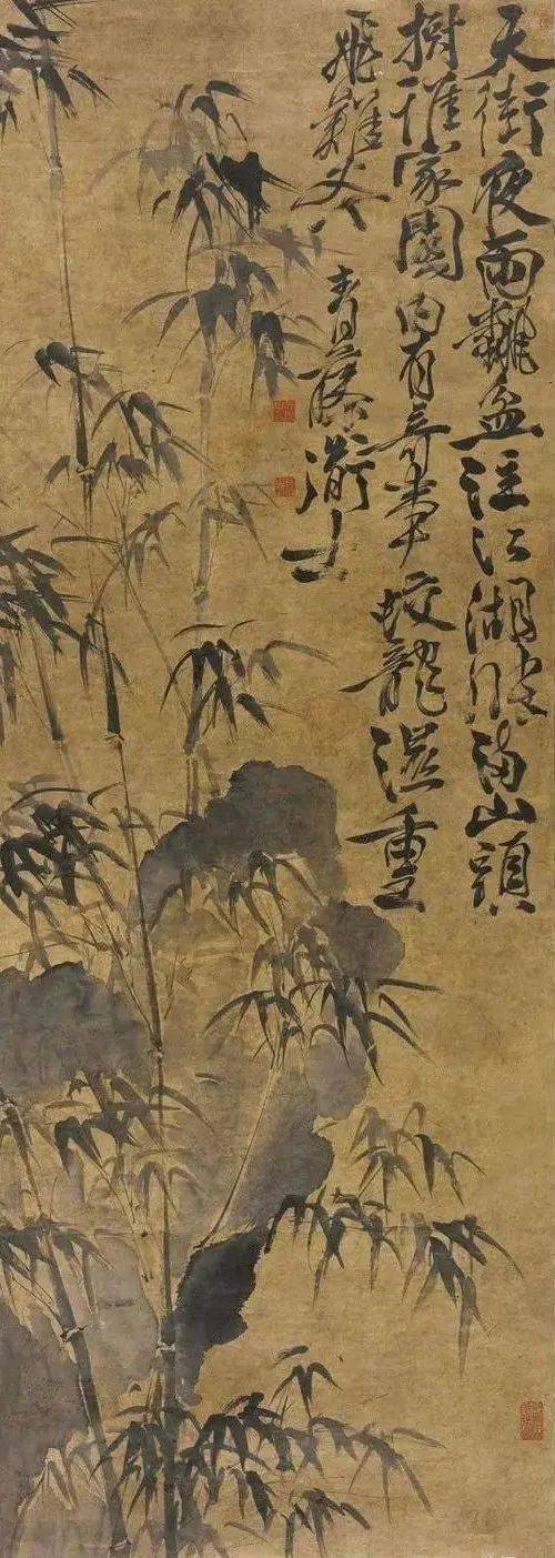 徐渭写竹，狂放不羁，墨气淋漓_水仙_竹子_竹卷