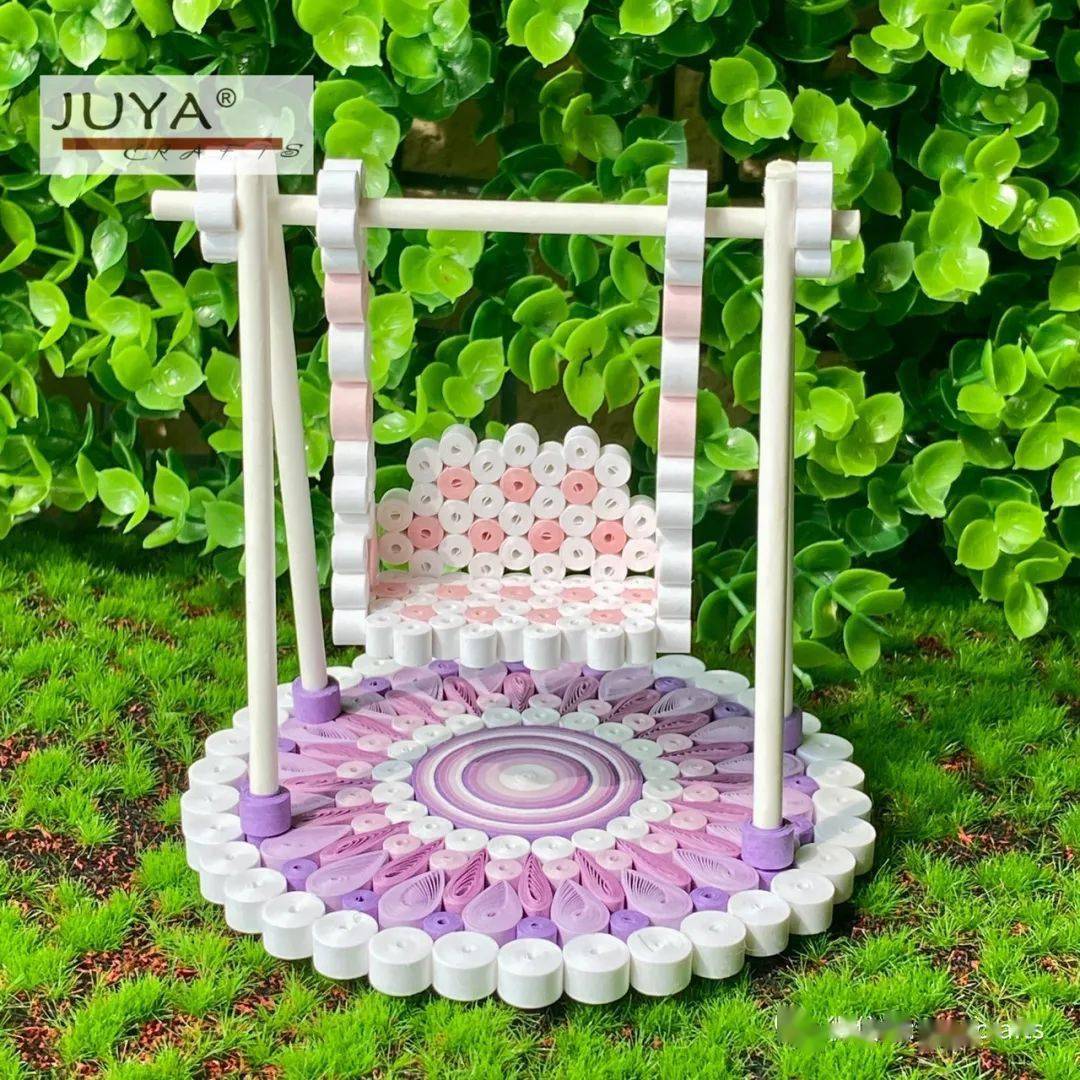 教你做衍纸(347)游乐场系列-秋千|旋转飞机材料包同步上架_cm_白色