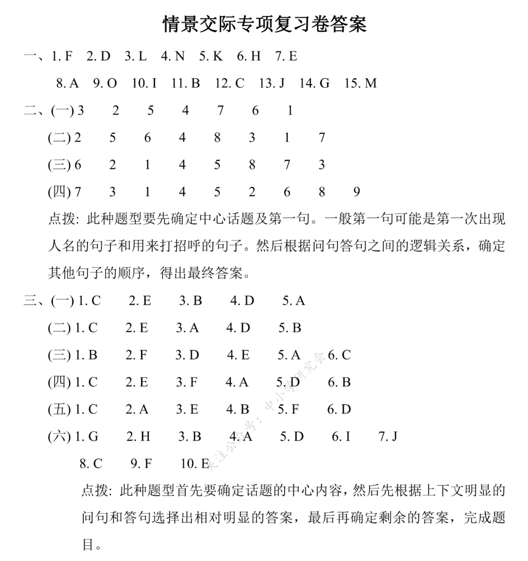 【人教版(PEP)】英语小升初总复习 单选题专项复习（含答案）(人教PEP版英语六年级（下）小升初专项复习卷7套)