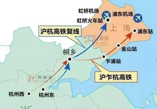 沪乍杭铁路,即上海至乍浦至杭州铁路,沪杭高铁二通道,上海东站,西至