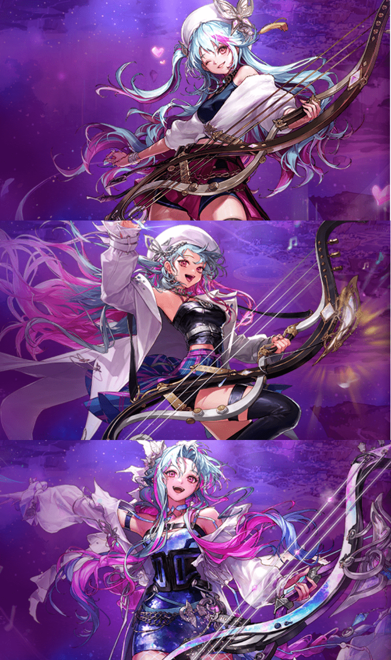 从一觉时刚出道的青涩可爱风,到二觉后的摇滚元素的加入,再到最终三觉