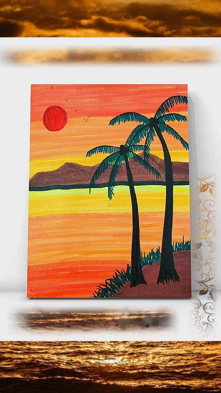 儿童简笔画 一起学画画 彩笔画 风景画