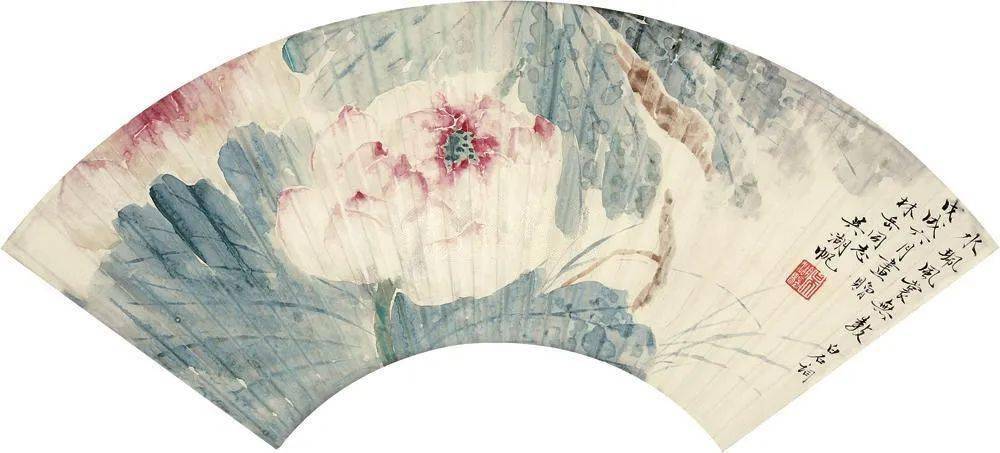 没骨荷花扇面,美醉了_吴湖帆_上海_图片