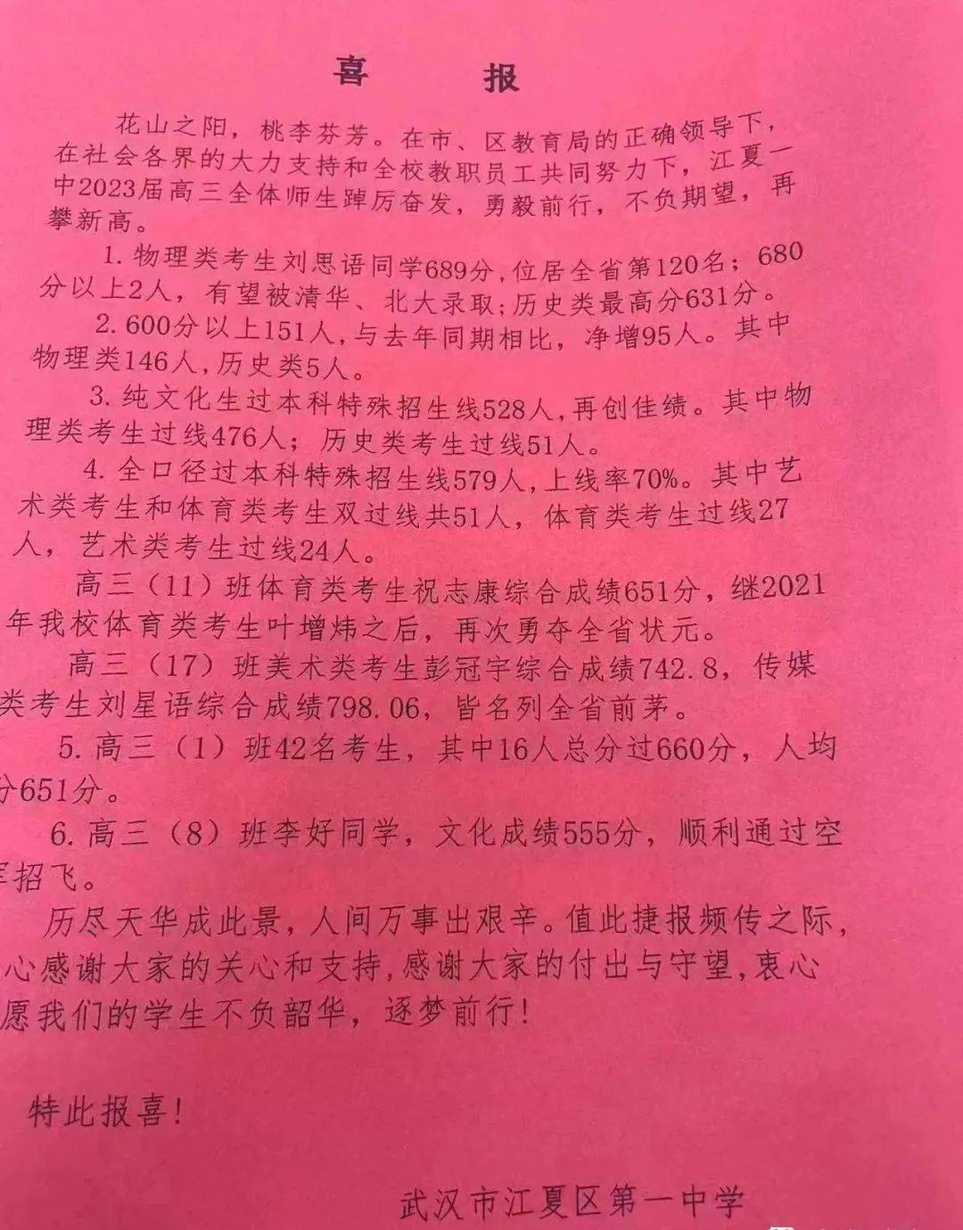 38所省级示范高中高考喜报汇总(含鄂州高中)