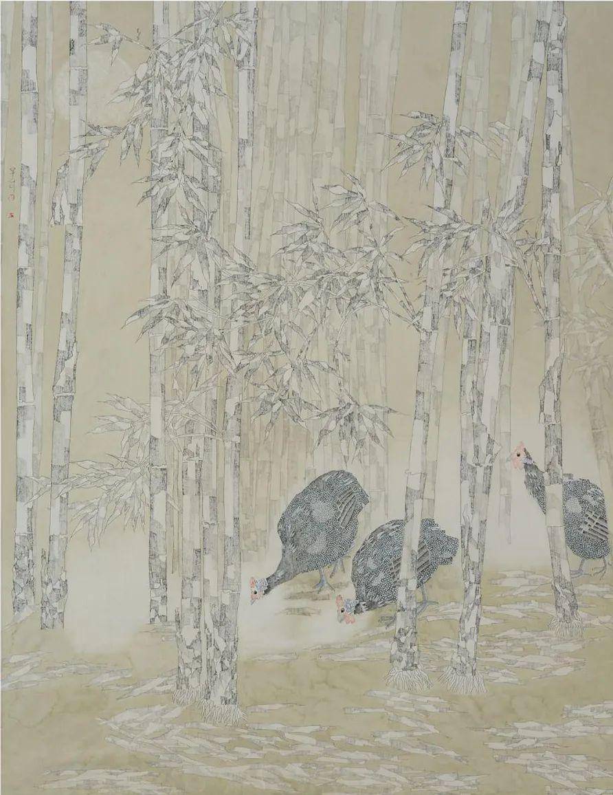 拟古出新 别具一格——张子良画珍珠鸡_中国美协_中国画展_全国