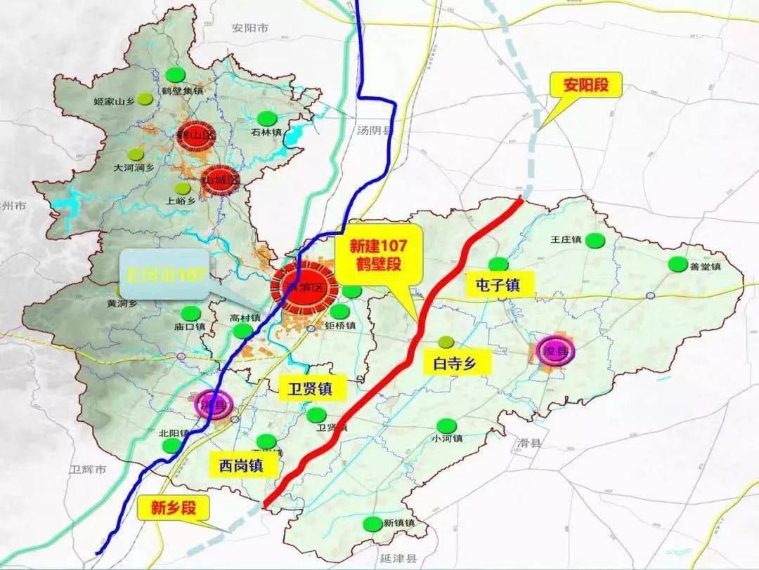 107国道改道线路图图片