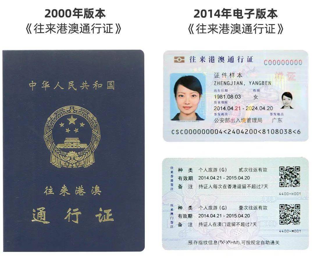 20年前,港澳通行证还是"小蓝本",在2014年全面启用电子往来港澳通行证