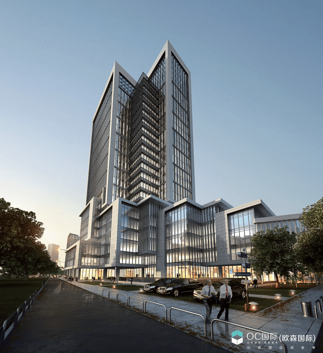 欧森国际,落址在被誉为"西部硅谷"的高新·丝路软件城,距在建的云轨"