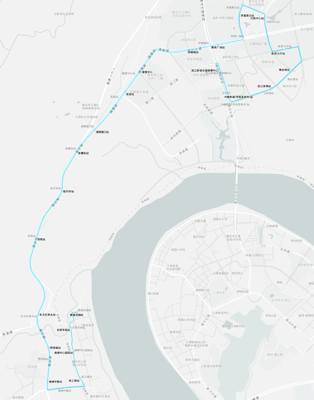 江津103路公交车路线图图片