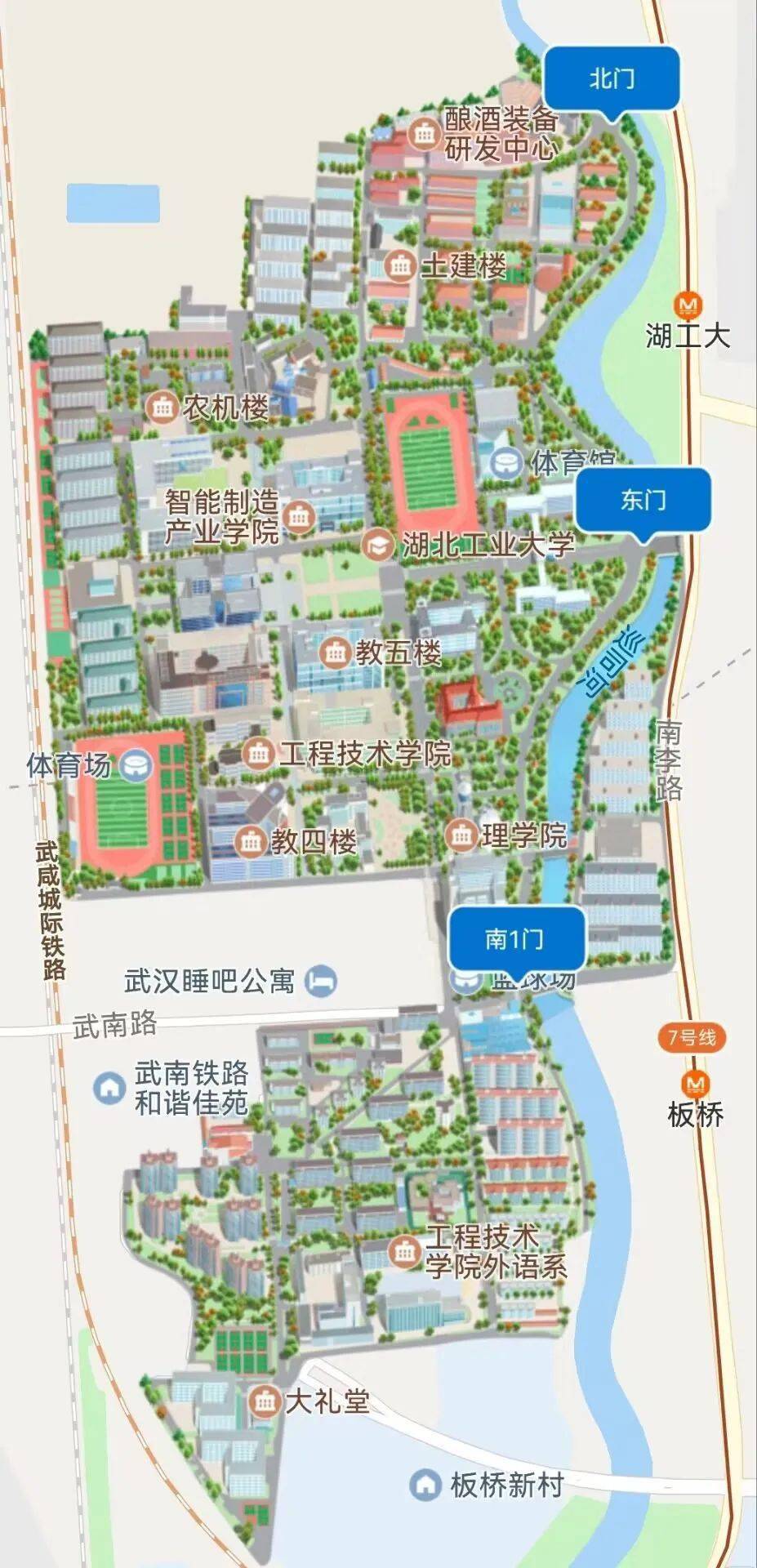 湖北工业大学地图高清图片