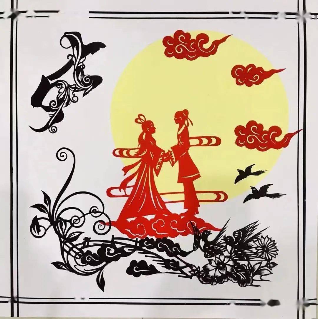 01七夕主题剪纸 作者:徐小玲及学员跟随小编一起去欣赏一下吧七夕的