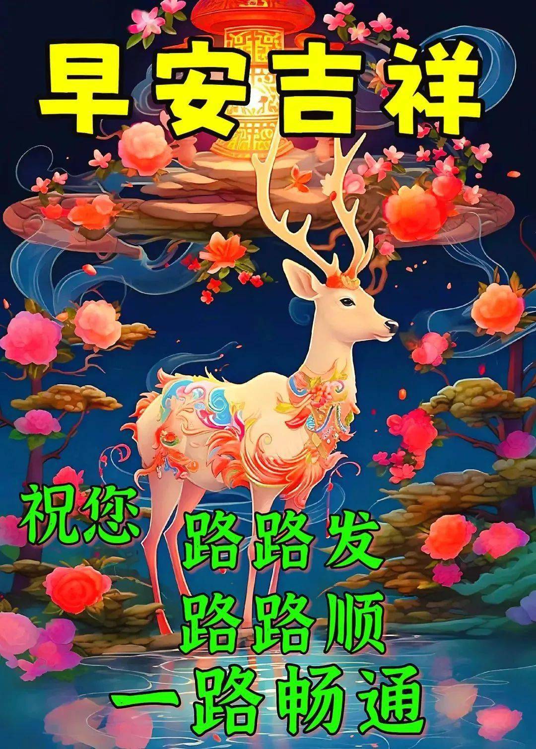 片;舒展美丽的笑脸,听流水潺潺;拥抱快乐的今天,盼好运连连;朋友,早安