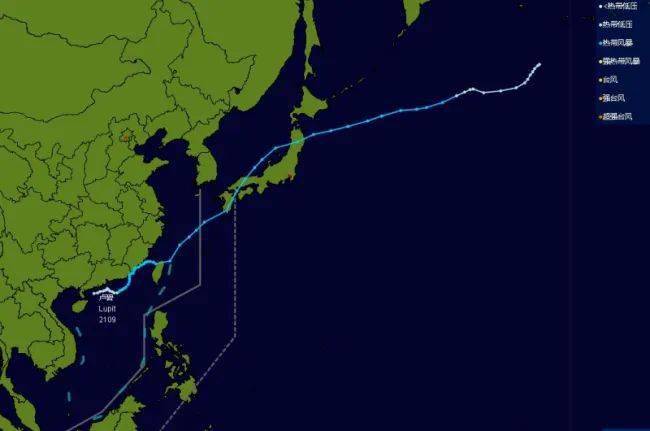 2109号台风"卢碧"路径图台风"艾云尼"是2018年登陆我国的第一个台风