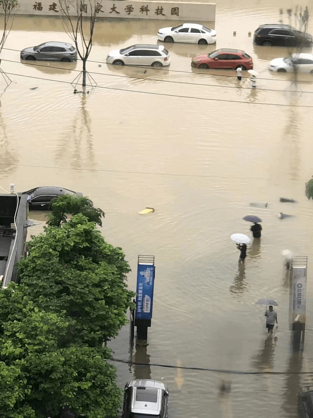 福建福州市暴雨过后，一地下超市和少部分小区的车库遭受严重水淹，损失惨重！_积水_的生产