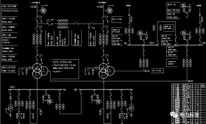 110kv变电站典型电气设计图纸电力设计院35~110kv铁塔cad图集110kv变
