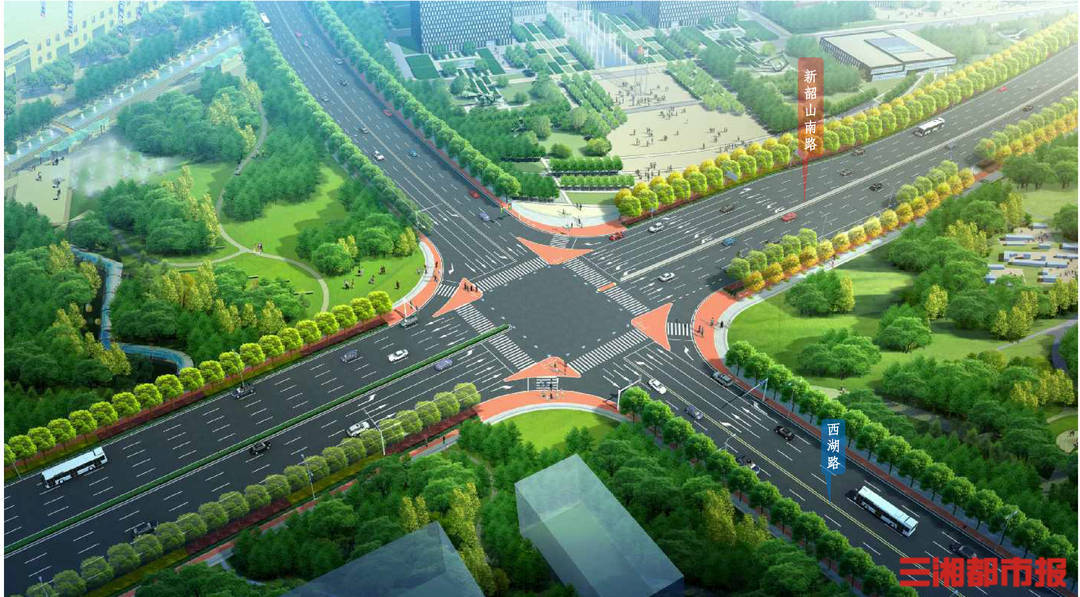 围挡后面丨长株潭一体化大通道新韶山南路:2024年6月通车_湘潭_项目