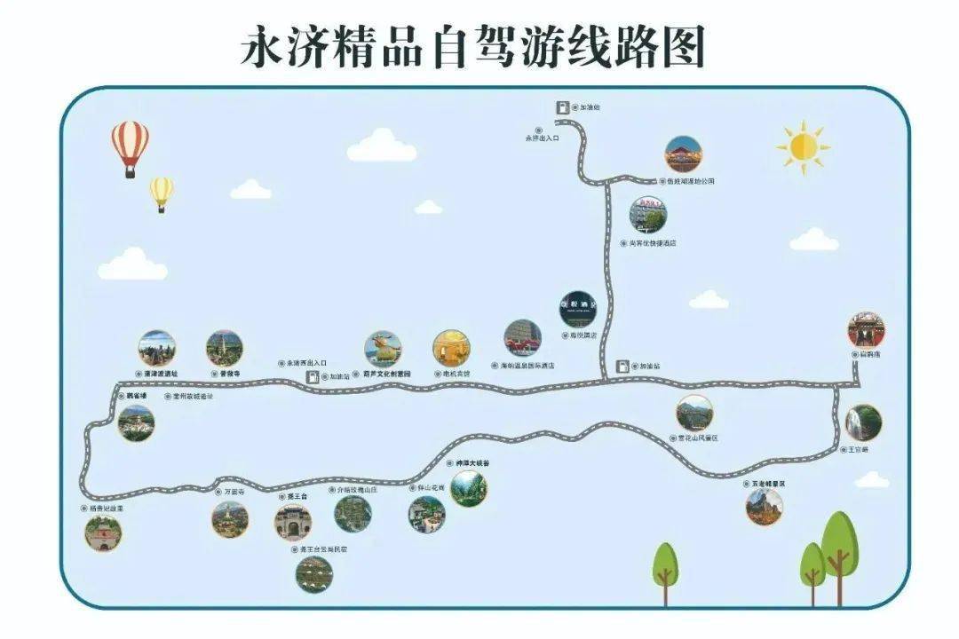 永济旅游景点路线安排图片