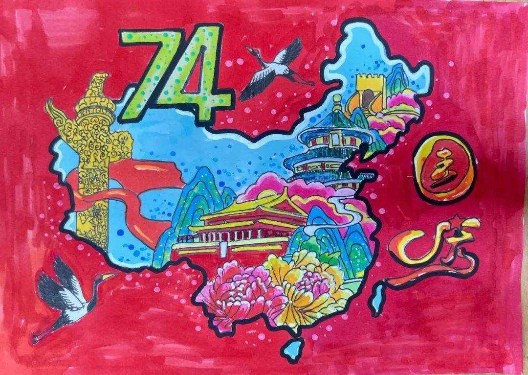 和平安定庆祖国繁荣和平鸽手工制作,红色血脉系爱国情怀手绘中国国旗