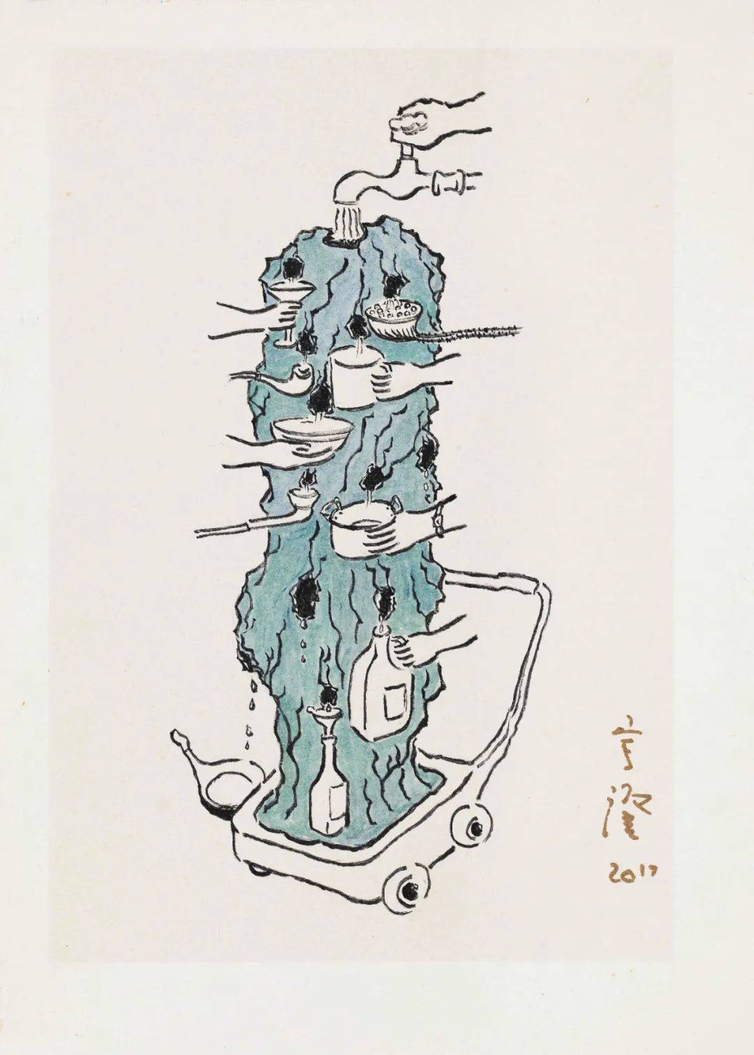 金宇澄:枯东海,鲜八卦_颜色_cm_纸本
