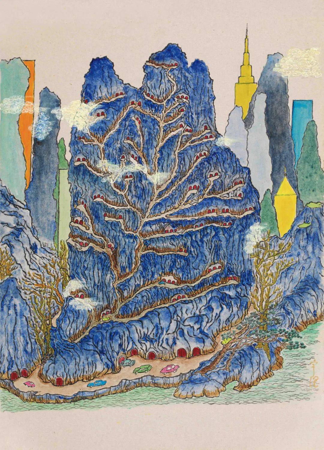 金宇澄:枯东海,鲜八卦_颜色_cm_纸本