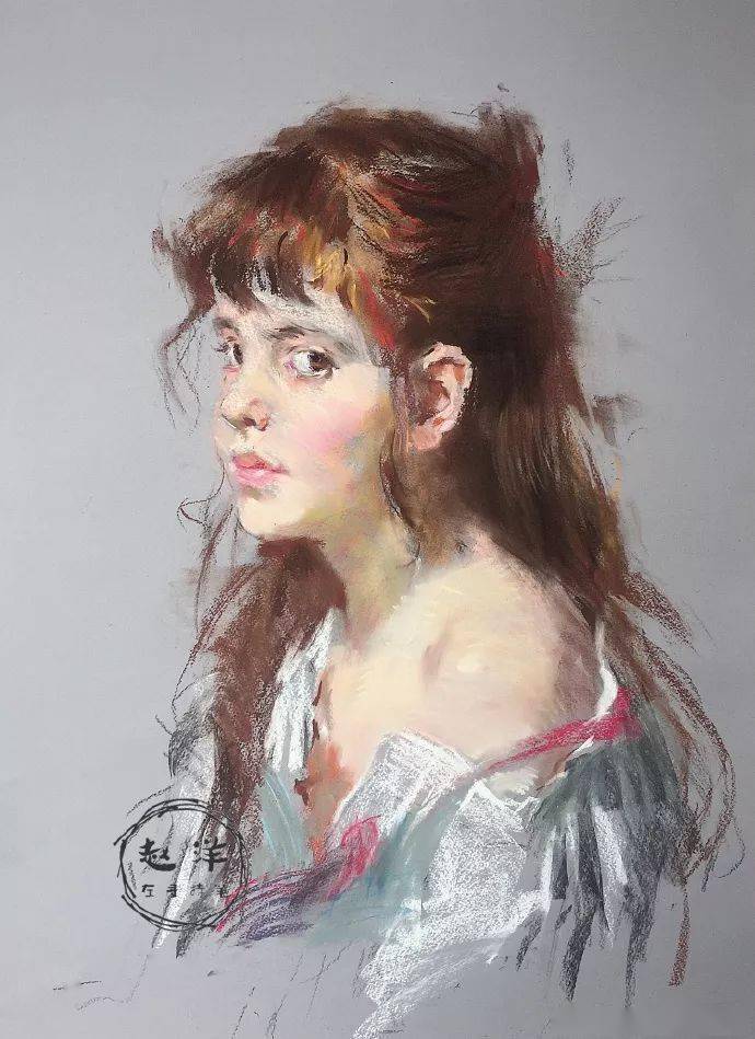 不仅色粉用的好他素描功底也是一级棒他的素描,尤其他笔下的美女素描