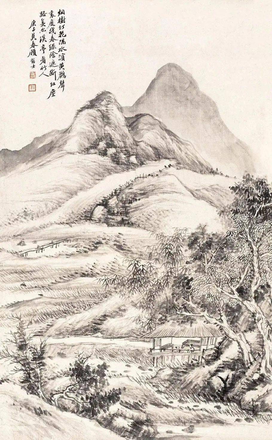 顾麟士山水画价值图片