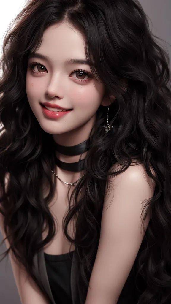 黑色背景下的光影写真_照片_黑发_女神