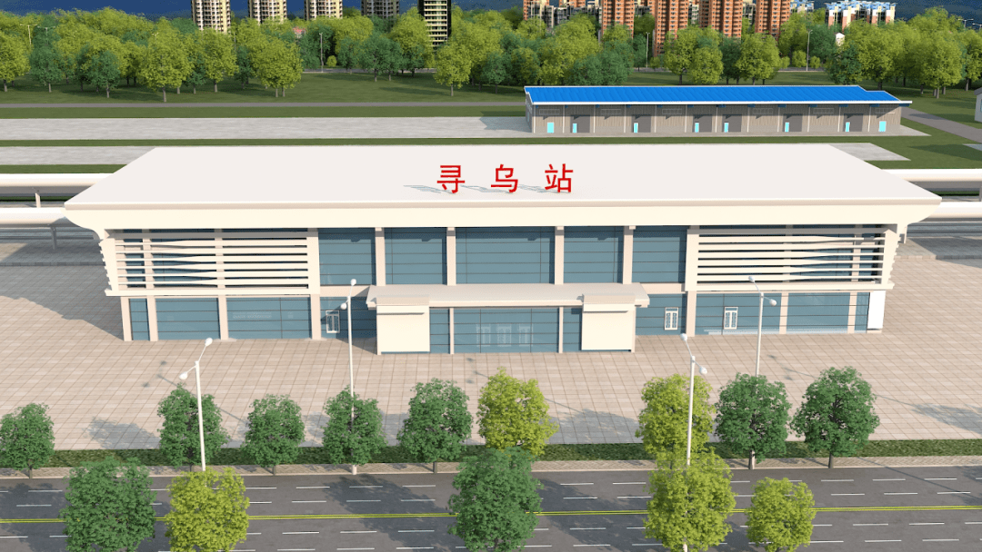 寻乌站效果图寻乌站为线侧平式站房以"革命圣地 红色热土"为设计理念