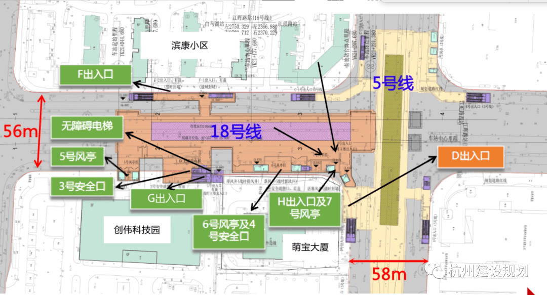 杭州地铁四期站点示意图(第一批)_交叉口_平面图_地下